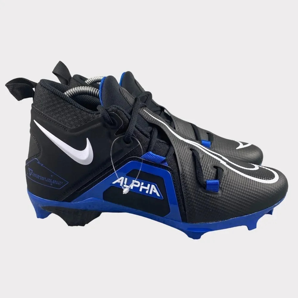 New nike alpha Menace Pro 3 Black Blue Football‎ Cleats  Mens 9 Lace Up Shoes